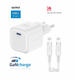 Swissten síťový adaptér /GaN/USB-C/20W/Power Delivery/ bílá