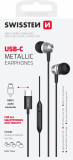 Swissten Metallic USB-C sluchátka černá