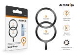 Set feromagnetických samolepek Aligator Mag-Rings, určeno pro MagSafe, černé