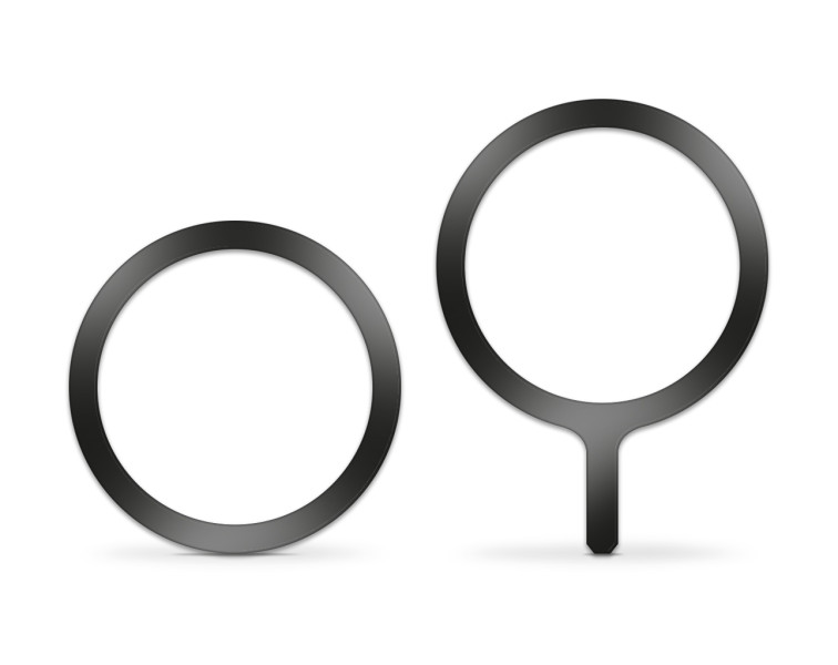 Set feromagnetických samolepek Aligator Mag-Rings, určeno pro MagSafe, černé
