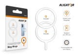 Set feromagnetických samolepek Aligator Mag-Rings, určeno pro MagSafe, bílé