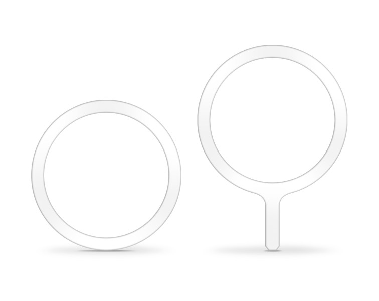 Set feromagnetických samolepek Aligator Mag-Rings, určeno pro MagSafe, bílé