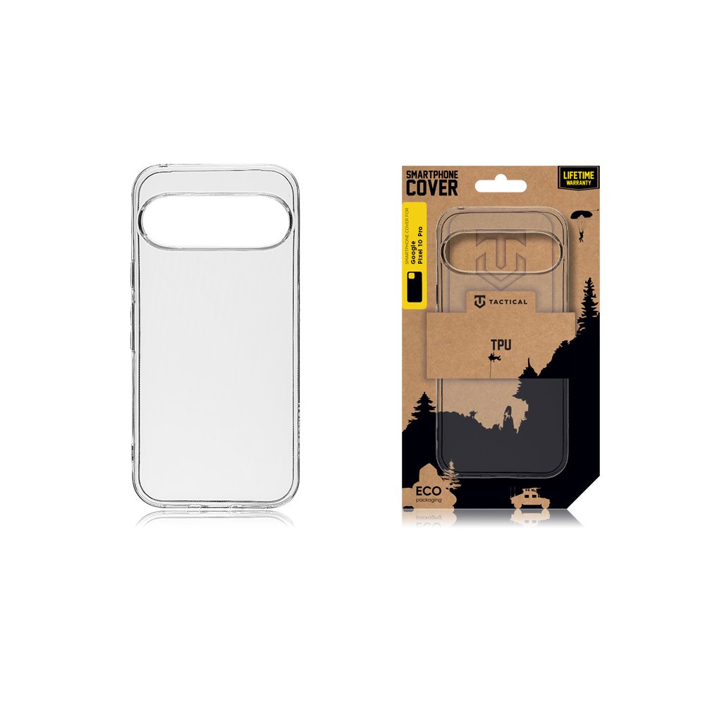 Zadní kryt Tactical TPU pro Google Pixel 10 Pro, transparentní