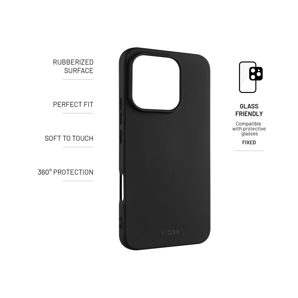 Zadní pogumovaný kryt FIXED Story pro Honor 400 Lite, černá