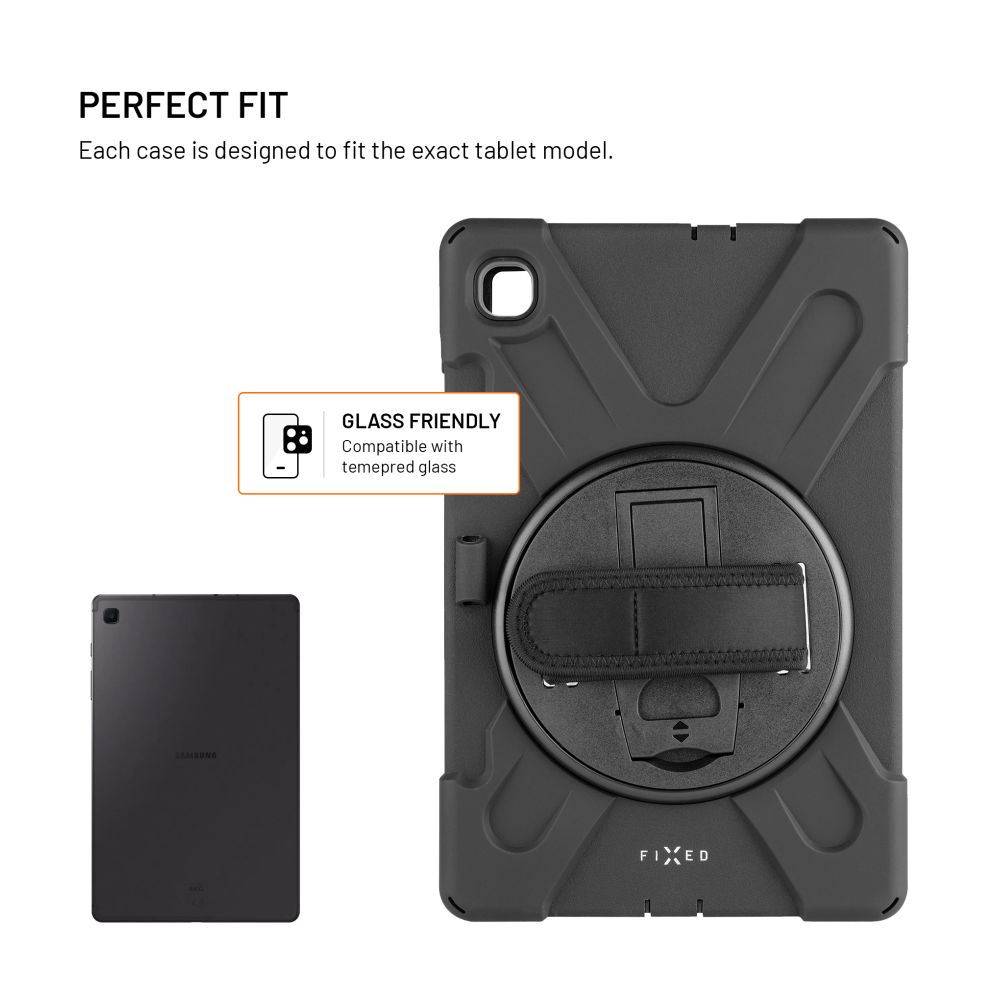 Odolné pouzdro se stojánkem FIXED Rugged Tab Case pro Samsung Galaxy Tab S6 Lite 2020/2022/2024, černé