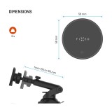 Držák s bezdrátovým nabíjením FIXED MagRound 2 XL na sklo nebo palubní desku, podpora MagSafe, 15W, Qi2, černý