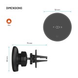 Držák s bezdrátovým nabíjením FIXED MagRound 2, podpora MagSafe, 15W, Qi2, černý