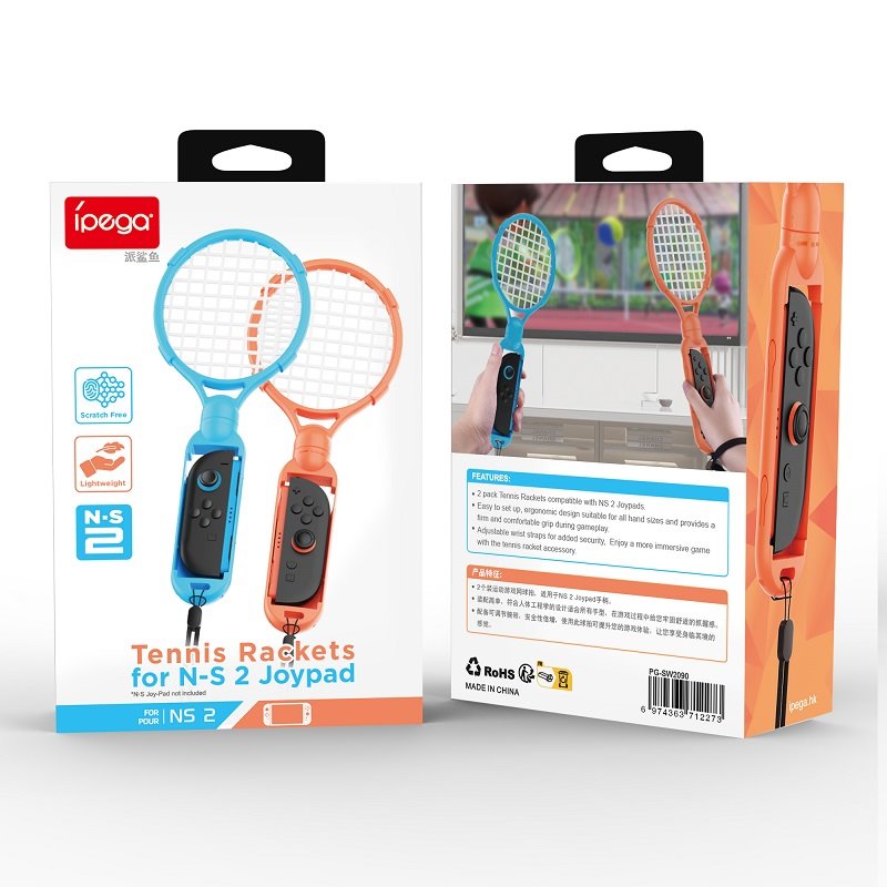 iPega SW2090 Tenisové Rakety pro JoyCon Ovladače Nintendo Switch 2 Red/Blue