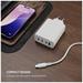 Síťová GaN nabíječka FIXED s 3xUSB-C a USB výstupem, podpora PD 3.0, 120W, bílá