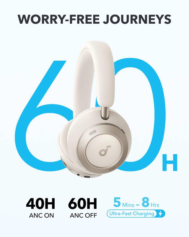 Anker soundcore Space One Pro Bluetooth sluchátka bílá