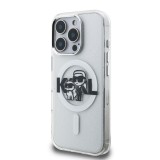 Karl Lagerfeld IML Glitter Karl and Choupette Sketch MagSafe Zadní Kryt pro iPhone 16 Pro Max Transparent