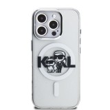 Karl Lagerfeld IML Glitter Karl and Choupette Sketch MagSafe Zadní Kryt pro iPhone 16 Pro Max Transparent
