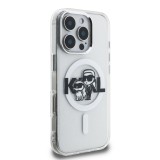 Karl Lagerfeld IML Glitter Karl and Choupette Sketch MagSafe Zadní Kryt pro iPhone 16 Pro Max Transparent
