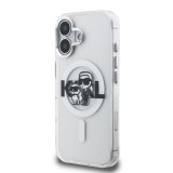 Karl Lagerfeld IML Glitter Karl and Choupette Sketch MagSafe Zadní Kryt pro iPhone 16 Transparent