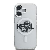 Karl Lagerfeld IML Glitter Karl and Choupette Sketch MagSafe Zadní Kryt pro iPhone 16 Transparent