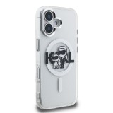 Karl Lagerfeld IML Glitter Karl and Choupette Sketch MagSafe Zadní Kryt pro iPhone 16 Transparent
