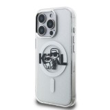Karl Lagerfeld IML Glitter Karl and Choupette Sketch MagSafe Zadní Kryt pro iPhone 15 Pro Max Transparent