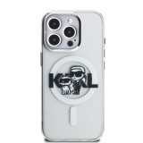 Karl Lagerfeld IML Glitter Karl and Choupette Sketch MagSafe Zadní Kryt pro iPhone 15 Pro Max Transparent