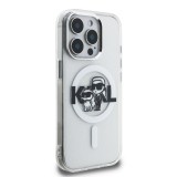 Karl Lagerfeld IML Glitter Karl and Choupette Sketch MagSafe Zadní Kryt pro iPhone 15 Pro Max Transparent