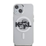 Karl Lagerfeld IML Glitter Karl and Choupette Sketch MagSafe Zadní Kryt pro iPhone 15 Transparent
