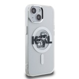 Karl Lagerfeld IML Glitter Karl and Choupette Sketch MagSafe Zadní Kryt pro iPhone 15 Transparent