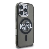 Karl Lagerfeld IML Glitter Karl and Choupette Sketch MagSafe Zadní Kryt pro iPhone 16 Pro Max Black