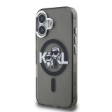 Karl Lagerfeld IML Glitter Karl and Choupette Sketch MagSafe Zadní Kryt pro iPhone 16 Black