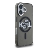 Karl Lagerfeld IML Glitter Karl and Choupette Sketch MagSafe Zadní Kryt pro iPhone 16 Black