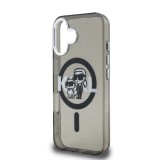 Karl Lagerfeld IML Glitter Karl and Choupette Sketch MagSafe Zadní Kryt pro iPhone 16 Black