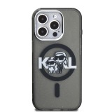 Karl Lagerfeld IML Glitter Karl and Choupette Sketch MagSafe Zadní Kryt pro iPhone 15 Pro Max Black