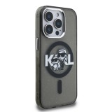 Karl Lagerfeld IML Glitter Karl and Choupette Sketch MagSafe Zadní Kryt pro iPhone 15 Pro Max Black