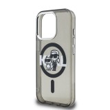 Karl Lagerfeld IML Glitter Karl and Choupette Sketch MagSafe Zadní Kryt pro iPhone 15 Pro Max Black