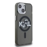 Karl Lagerfeld IML Glitter Karl and Choupette Sketch MagSafe Zadní Kryt pro iPhone 15 Black