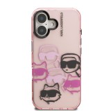 Karl Lagerfeld IML Multi K&CH Heads Zadní Kryt pro iPhone 16 Pink