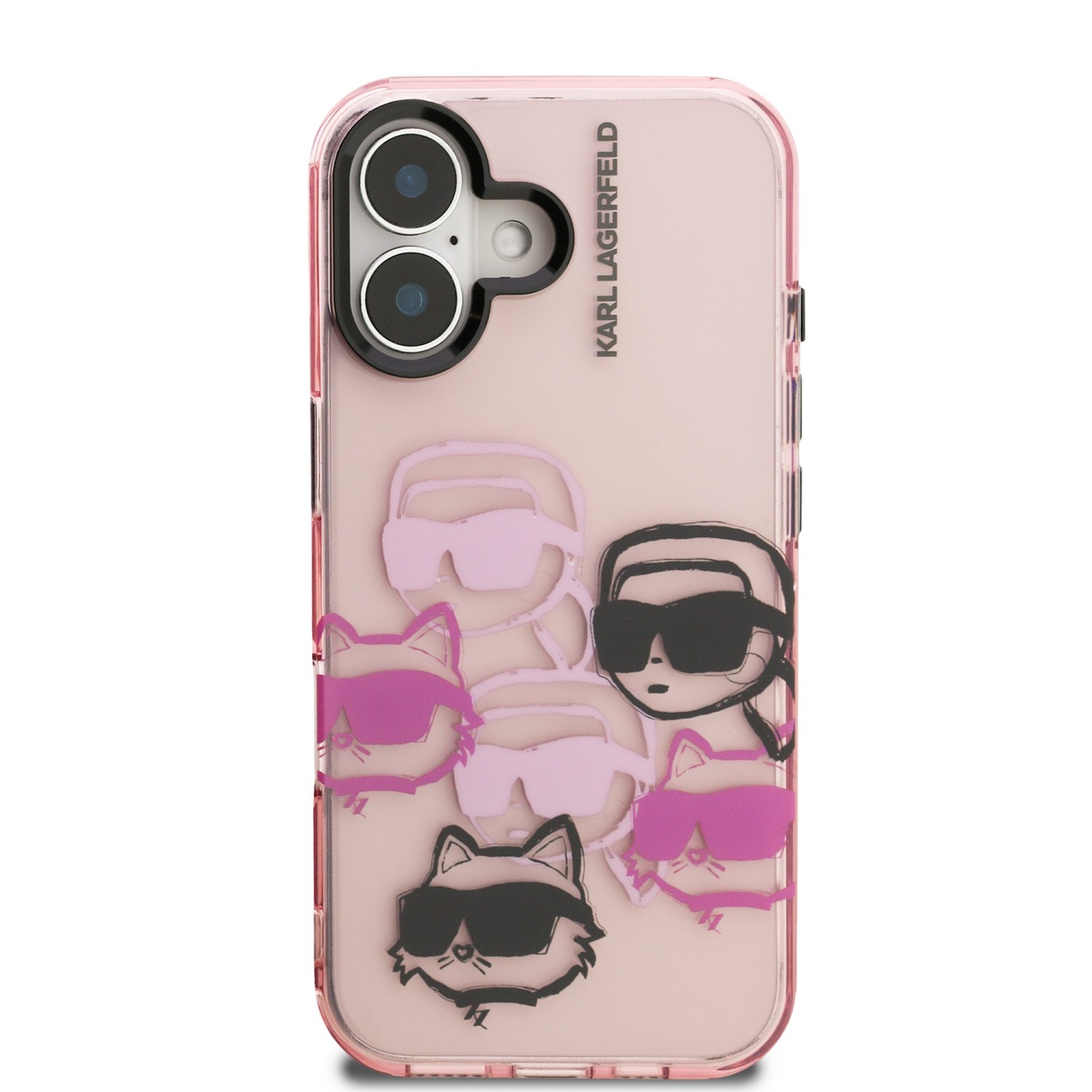 Karl Lagerfeld IML Multi K&CH Heads Zadní Kryt pro iPhone 16 Pink