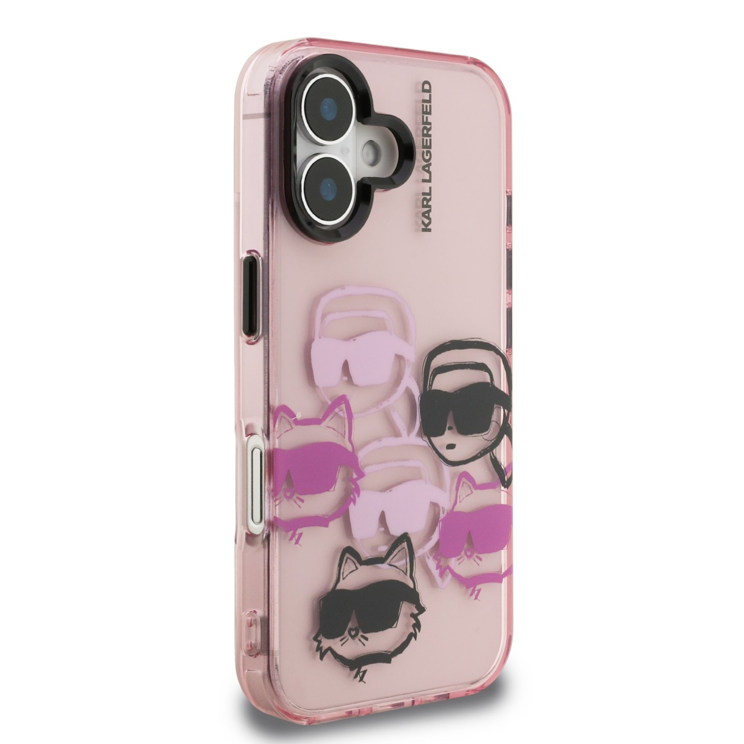 Karl Lagerfeld IML Multi K&CH Heads Zadní Kryt pro iPhone 16 Pink