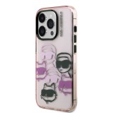 Karl Lagerfeld IML Multi K&CH Heads Zadní Kryt pro iPhone 15 Pro Max Pink