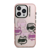 Karl Lagerfeld IML Multi K&CH Heads Zadní Kryt pro iPhone 15 Pro Max Pink