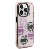 Karl Lagerfeld IML Multi K&CH Heads Zadní Kryt pro iPhone 15 Pro Max Pink