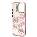 Karl Lagerfeld IML Multi K&CH Heads Zadní Kryt pro iPhone 15 Pro Max Pink