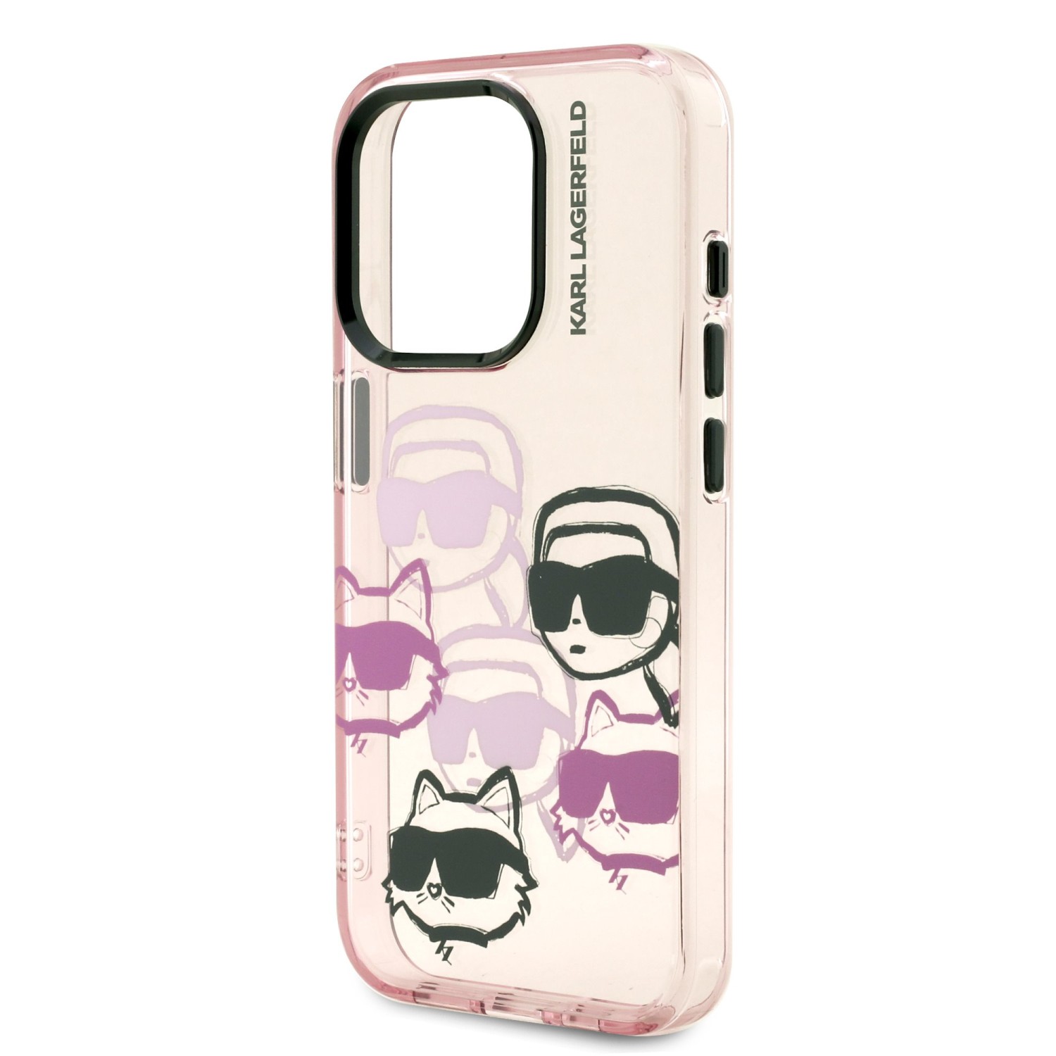 Karl Lagerfeld IML Multi K&CH Heads Zadní Kryt pro iPhone 15 Pro Max Pink