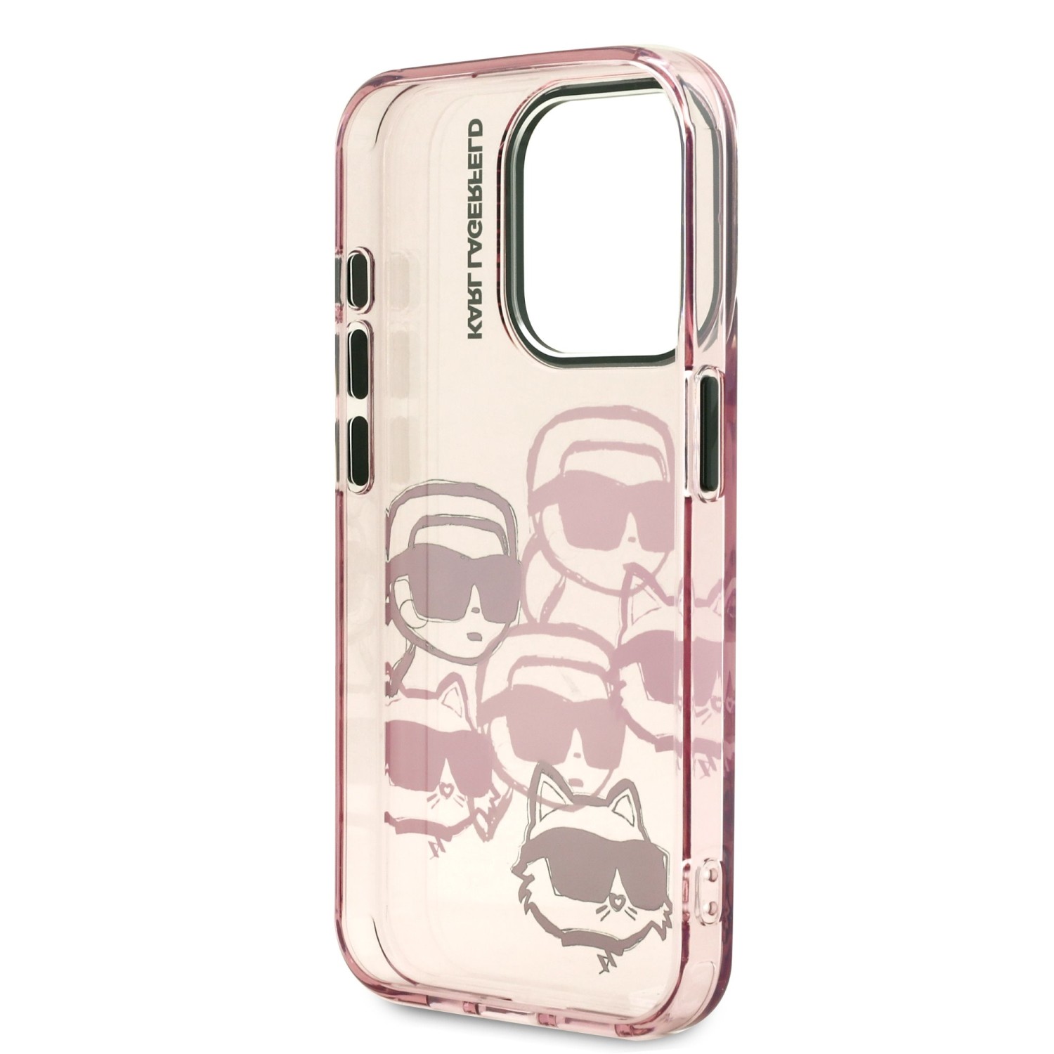 Karl Lagerfeld IML Multi K&CH Heads Zadní Kryt pro iPhone 15 Pro Max Pink