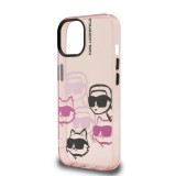 Karl Lagerfeld IML Multi K&CH Heads Zadní Kryt pro iPhone 15 Pink