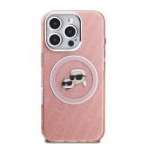 Karl Lagerfeld IML K&CH Heads Repeated Logo MagSafe Zadní Kryt pro iPhone 16 Pro Pink