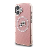 Karl Lagerfeld IML K&CH Heads Repeated Logo MagSafe Zadní Kryt pro iPhone 16 Pink