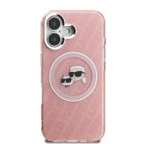 Karl Lagerfeld IML K&CH Heads Repeated Logo MagSafe Zadní Kryt pro iPhone 16 Pink
