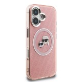 Karl Lagerfeld IML K&CH Heads Repeated Logo MagSafe Zadní Kryt pro iPhone 16 Pink