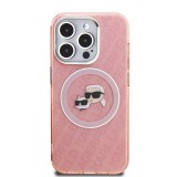 Karl Lagerfeld IML K&CH Heads Repeated Logo MagSafe Zadní Kryt pro iPhone 15 Pro Pink