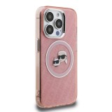 Karl Lagerfeld IML K&CH Heads Repeated Logo MagSafe Zadní Kryt pro iPhone 15 Pro Pink