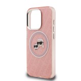 Karl Lagerfeld IML K&CH Heads Repeated Logo MagSafe Zadní Kryt pro iPhone 15 Pro Pink